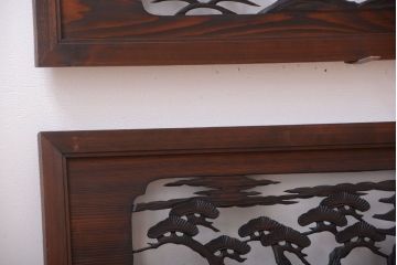 和製アンティーク　透かし彫りの欄間2枚セット(2)