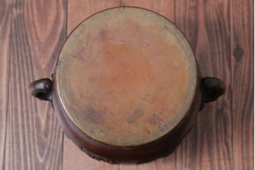 アンティーク雑貨　古民具・骨董　上手物!厚手の真鍮製高級アンティーク火鉢(3)