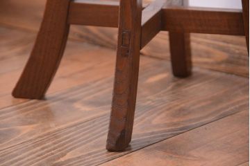 レトロ家具　和製アンティーク　古い木のレトロなクッション座面スツール