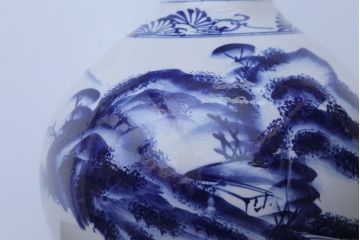 アンティーク雑貨　アンティーク　古い染付大徳利(花瓶)