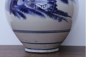 アンティーク雑貨　アンティーク　古い染付大徳利(花瓶)