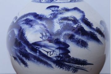 アンティーク雑貨　アンティーク　古い染付大徳利(花瓶)