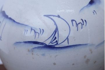 アンティーク雑貨　アンティーク　古い染付大徳利(花瓶)