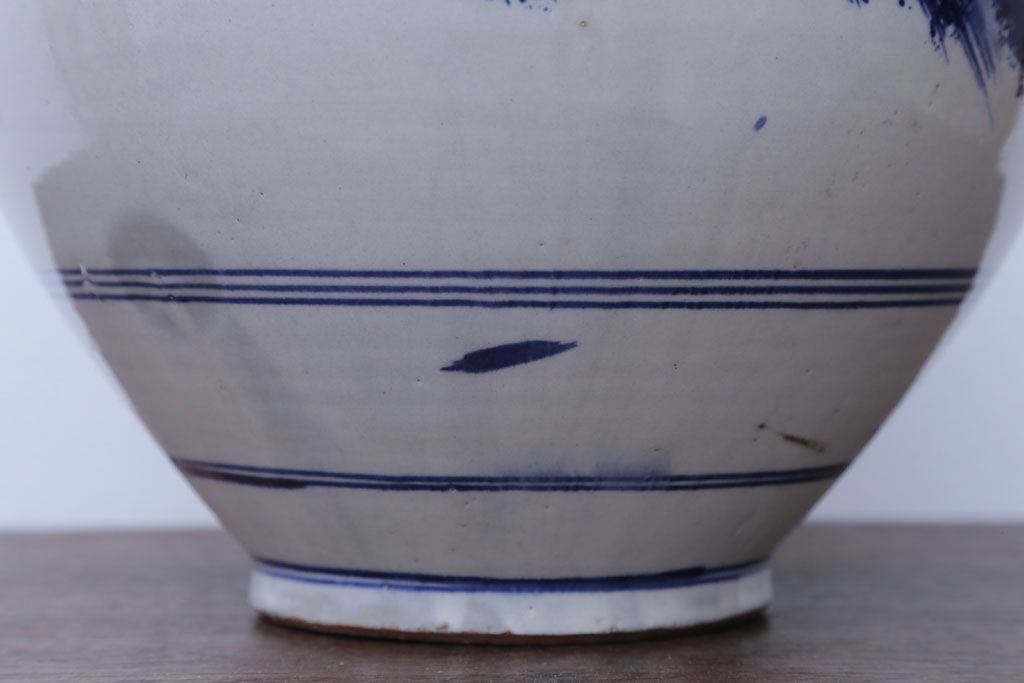 アンティーク雑貨　アンティーク　古い染付大徳利(花瓶)