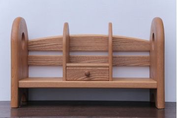 アンティーク雑貨　中古　小さな引き出し付き!ナラ材の本立て(2)