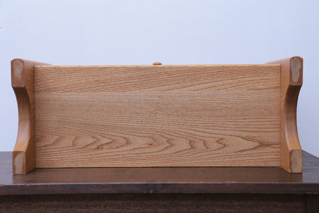 アンティーク雑貨　中古　小さな引き出し付き!ナラ材の本立て(2)