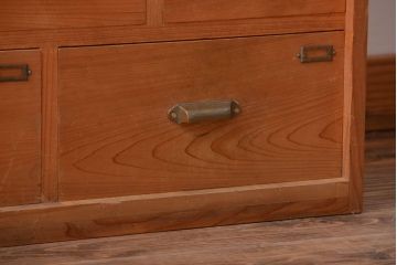 アンティーク家具　和製アンティーク　古い木味の引き出し付き収納棚