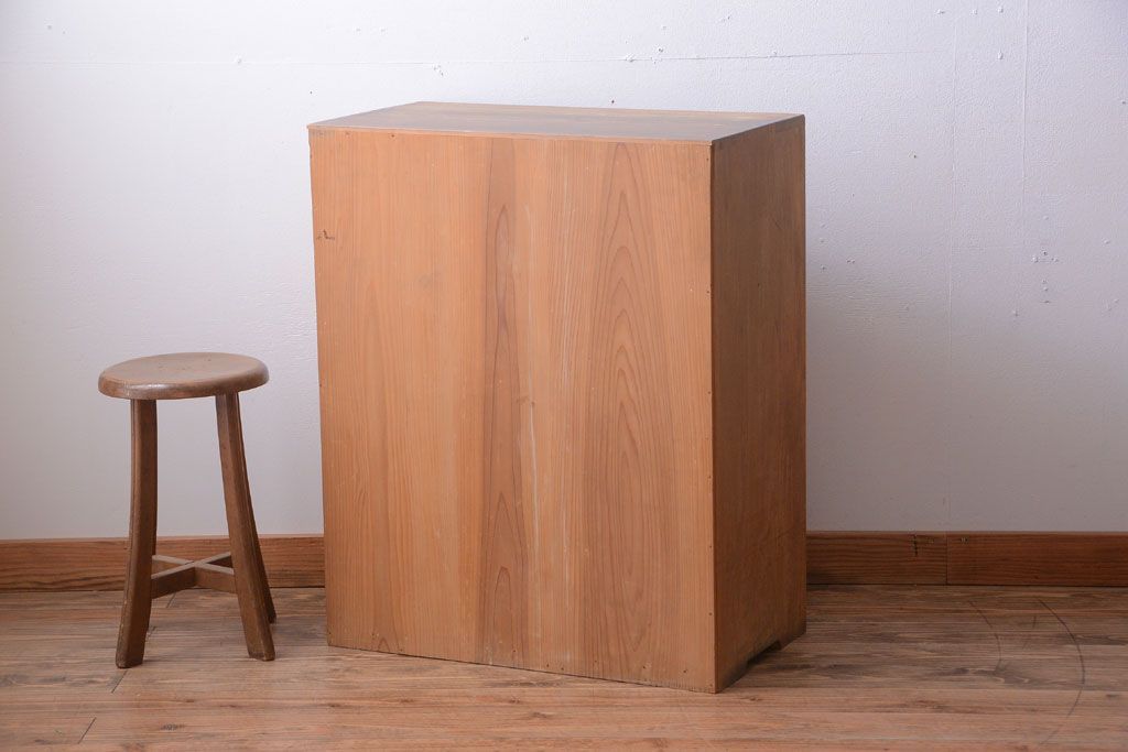 アンティーク家具　和製アンティーク　古い木味の引き出し付き収納棚