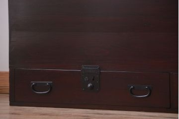 アンティーク家具　古民具・骨董　引き出し付きアンティーク時代箱(長持、収納箱)