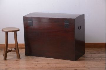 アンティーク家具　古民具・骨董　引き出し付きアンティーク時代箱(長持、収納箱)