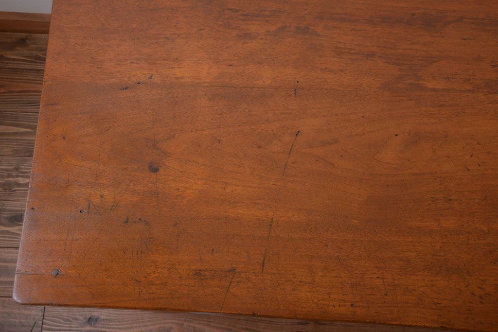 レトロ家具　昭和レトロ　古い木製のシンプルなアンティーク片袖机