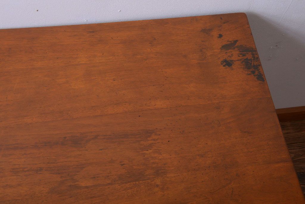 レトロ家具　昭和レトロ　古い木製のシンプルなアンティーク片袖机