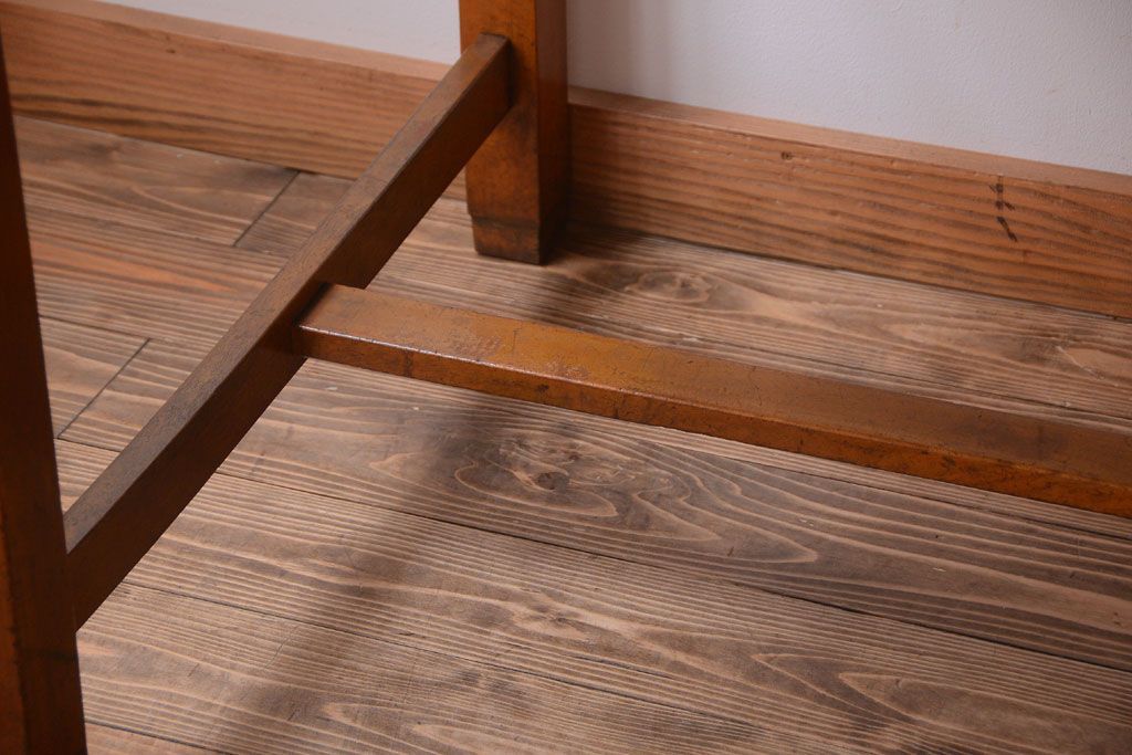 レトロ家具　昭和レトロ　古い木製のシンプルなアンティーク片袖机