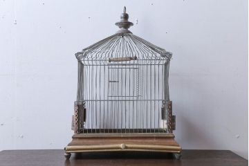 アンティーク雑貨　フランスアンティーク　銅と真鍮でできた古いバードゲージ(鳥かご)