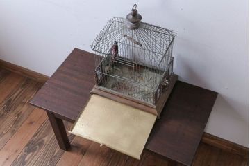アンティーク雑貨　フランスアンティーク　銅と真鍮でできた古いバードゲージ(鳥かご)