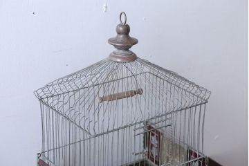 アンティーク雑貨　フランスアンティーク　銅と真鍮でできた古いバードゲージ(鳥かご)