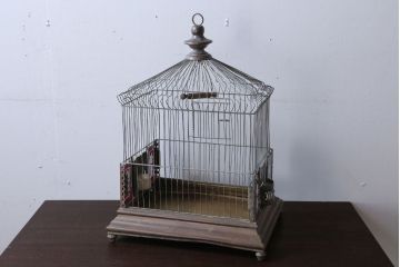 アンティーク雑貨　フランスアンティーク　銅と真鍮でできた古いバードゲージ(鳥かご)