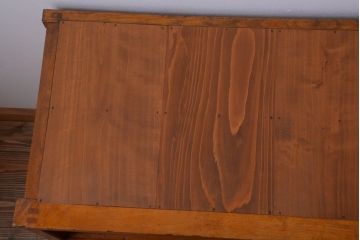 アンティーク家具　 和製アンティーク　モールガラス入り!鉄脚付き収納棚(2)