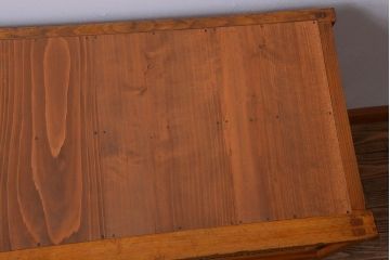 アンティーク家具　 和製アンティーク　モールガラス入り!鉄脚付き収納棚(2)