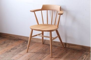 中古　柏木工　オーク材のクラウンチェア(ウィンザーチェア、ウインザーチェア)(2)