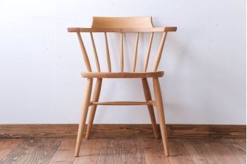 中古　柏木工　オーク材のクラウンチェア(ウィンザーチェア、ウインザーチェア)(2)