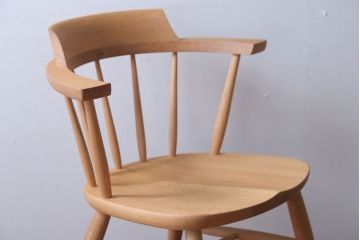 中古　柏木工　オーク材のクラウンチェア(ウィンザーチェア、ウインザーチェア)(2)
