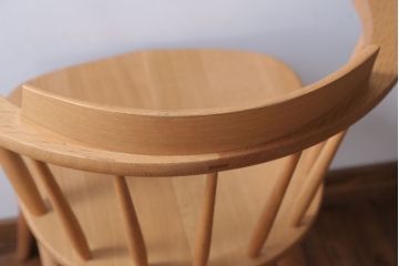 中古　柏木工　オーク材のクラウンチェア(ウィンザーチェア、ウインザーチェア)(2)