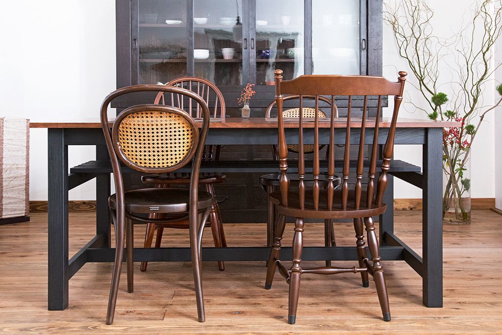 アンティーク家具　棚付き!ペイントアンティークダイニングテーブル