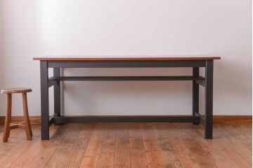 アンティーク家具　棚付き!ペイントアンティークダイニングテーブル