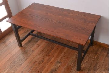 アンティーク家具　棚付き!ペイントアンティークダイニングテーブル