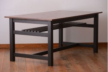 アンティーク家具　棚付き!ペイントアンティークダイニングテーブル