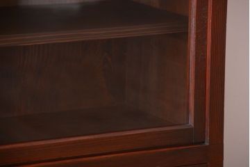 アンティーク家具　和製アンティーク　引き出し12杯付き!シックなガラス戸棚