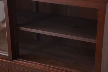 アンティーク家具　和製アンティーク　引き出し12杯付き!シックなガラス戸棚