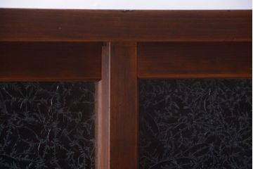 アンティーク家具　和製アンティーク　結霜ガラス入り!古い木製のガラス戸棚