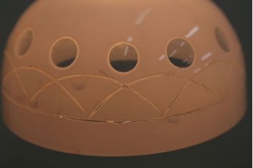 和製アンティーク　古い切子ガラスシェードの天井照明