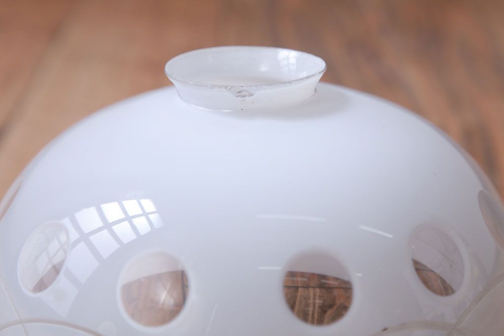 和製アンティーク　古い切子ガラスシェードの天井照明