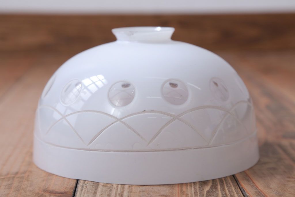 和製アンティーク　古い切子ガラスシェードの天井照明