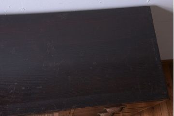 アンティーク家具　和製アンティーク　モールガラス入り!引き出し付きの珍しい収納棚