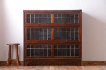 アンティーク家具　イギリスアンティーク　ウォールナット材の高級ブックケース(2)