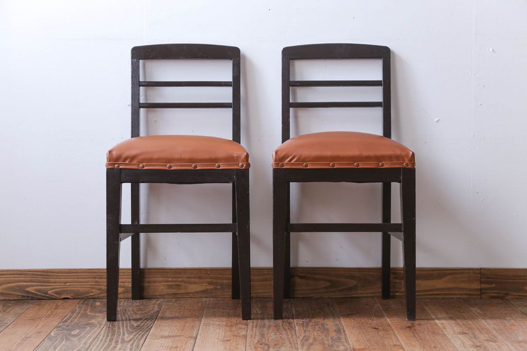 アンティーク家具　和製アンティーク　シックでおしゃれなチェア2脚セット