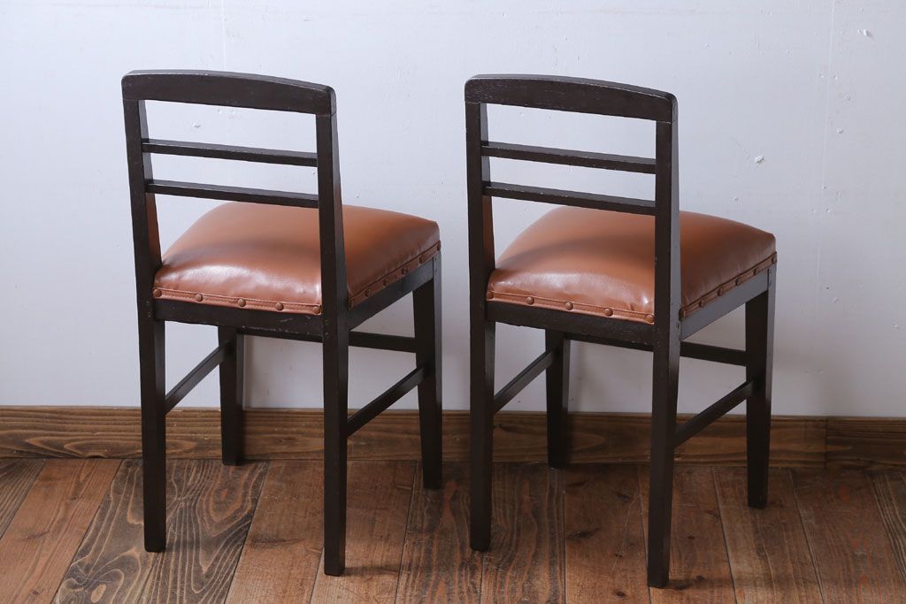 アンティーク家具　和製アンティーク　シックでおしゃれなチェア2脚セット