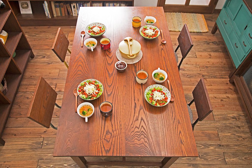 ヴィンテージ家具　ビンテージ　棚付きダイニングテーブル(作業台)