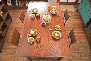 ヴィンテージ家具　ビンテージ　棚付きダイニングテーブル(作業台)