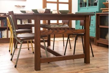 ヴィンテージ家具　ビンテージ　棚付きダイニングテーブル(作業台)