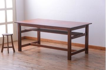ヴィンテージ家具　ビンテージ　棚付きダイニングテーブル(作業台)