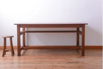 ヴィンテージ家具　ビンテージ　棚付きダイニングテーブル(作業台)