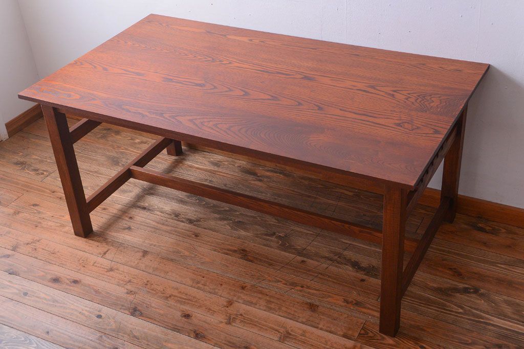 ヴィンテージ家具　ビンテージ　棚付きダイニングテーブル(作業台)