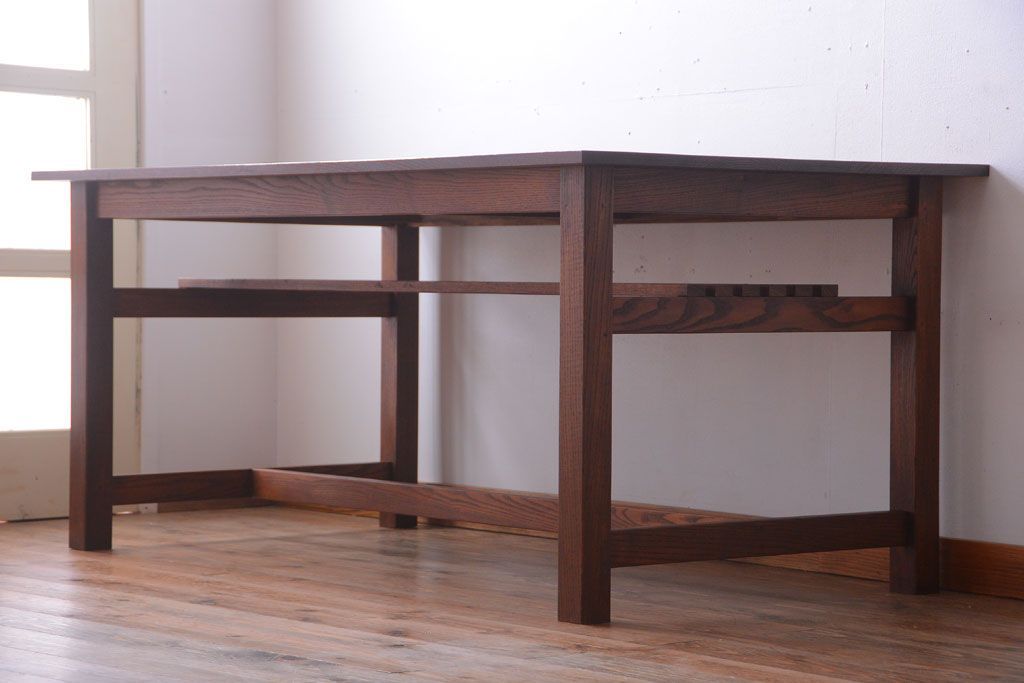 ヴィンテージ家具　ビンテージ　棚付きダイニングテーブル(作業台)