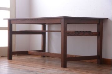 ヴィンテージ家具　ビンテージ　棚付きダイニングテーブル(作業台)