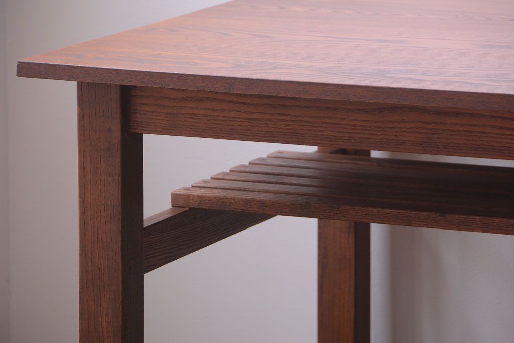 ヴィンテージ家具　ビンテージ　棚付きダイニングテーブル(作業台)